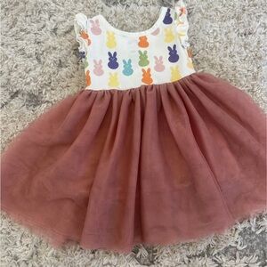 Colorful Bunny Print Kids Dress
